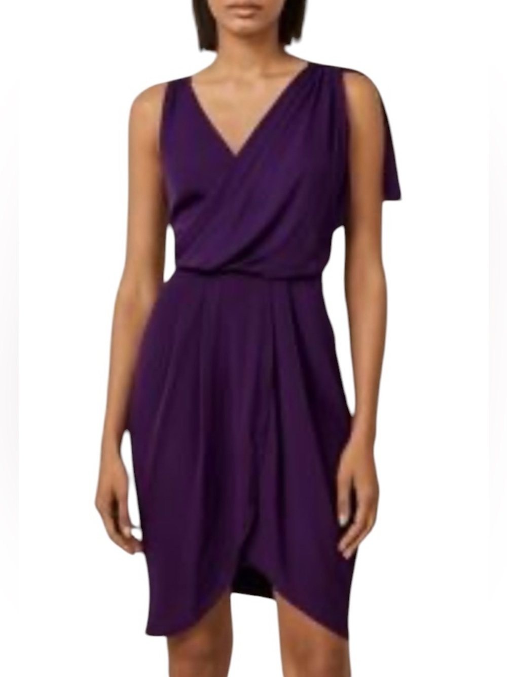 Alice & Olivia Purple V-Neck Sleeveless Wrap Dress size 10